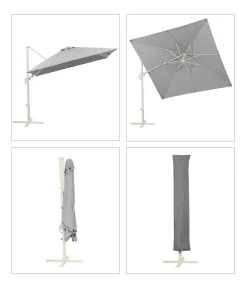 Schneider Schirme Schneider Ampelschirm Rhodos Twist Comfy, quadratisch, ca. B300/T300 cm Grau Online