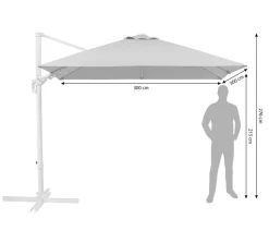 Schneider Schirme Schneider Ampelschirm Rhodos Twist Comfy, quadratisch, ca. B300/T300 cm Grau Online