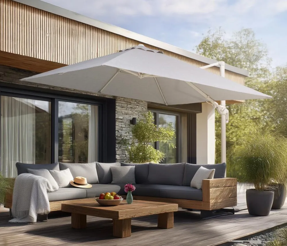 Schneider Schirme Schneider Ampelschirm Rhodos Twist Comfy, quadratisch, ca. B300/T300 cm Grau Online