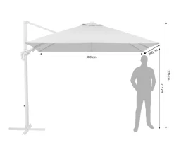 Schneider Schirme Sonnenschirme - Schneider Ampelschirm Rhodos Twist Comfy, quadratisch, ca. B300/T300 cm Natur