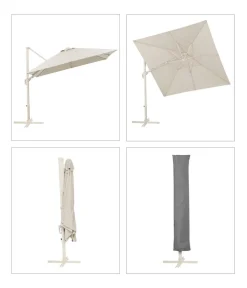Schneider Schirme Sonnenschirme - Schneider Ampelschirm Rhodos Twist Comfy, quadratisch, ca. B300/T300 cm Natur