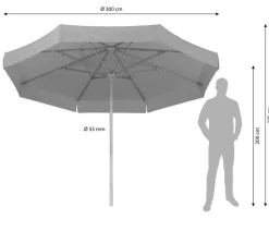 Schneider Schirme Sonnenschirme - Schneider Gastro Sonnenschirm Jumbo, rund, ca. Ø300 cm Creme