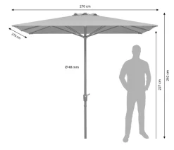 Schneider Schirme Schneider Sonnenschirm Korsika, quadratisch, ca. B270/T270 cm Natur New