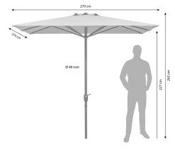 Schneider Schirme Sonnenschirme - Schneider Sonnenschirm Korsika, quadratisch, ca. B270/T270 cm Grau
