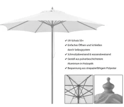 Schneider Schirme Schneider Sonnenschirm Malaga, rund, ca. Ø300 cm Beige Clearance