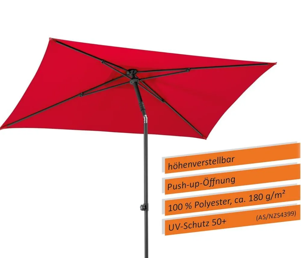Schneider Schirme Sonnenschirme - Schneider Sonnenschirm Sevilla, rechteckig, ca. B240/T140 cm Rot