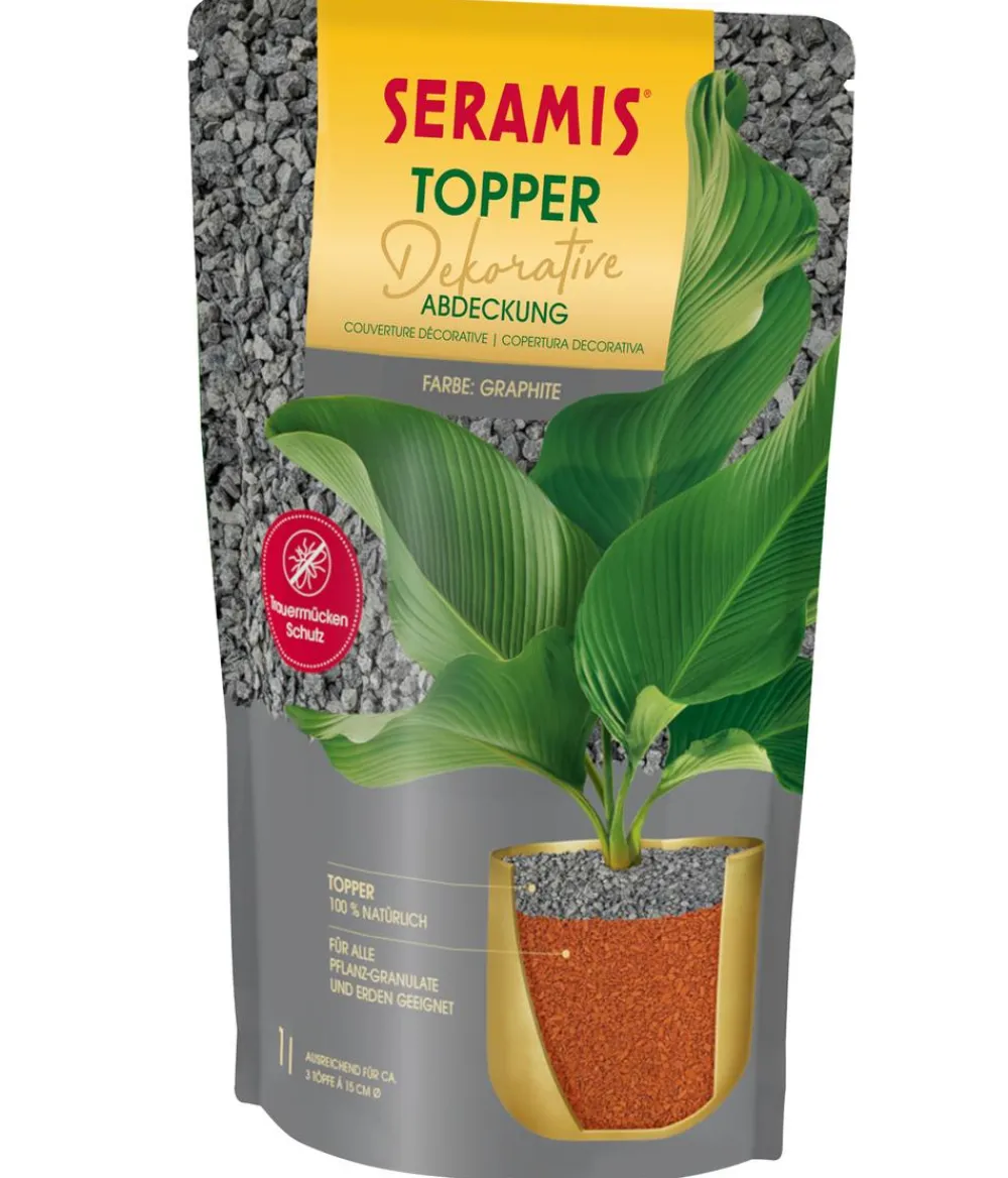 Seramis Torf & Blähton|Spezialerde - Topper-Granulat Graphite, 1 l Grau