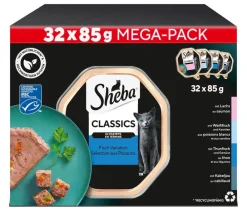Sheba® Nassfutter für Katzen Classics in Pastete Multipack Adult, Fisch Variation, 32 x 95 g New