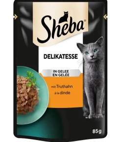 Sheba® Nassfutter Katze - Nassfutter für Katzen Delikatesse in Gelee, Truthahn, 28 x 85 g