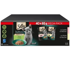 Sheba® Nassfutter für Katzen in Sauce Multipack Kitten, Feine Vielfalt, 40 x 85 g