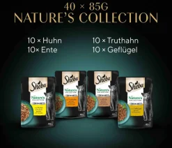 Sheba® Nassfutter Katze - Nassfutter für Katzen Nature's Collection in Gelee Multipack Adult, Geflügel Variation, 40 x 85 g