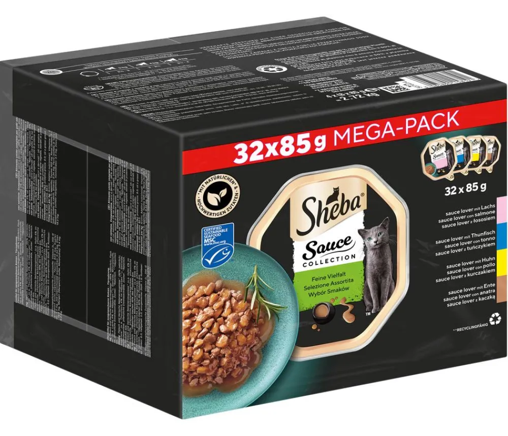 Sheba® Nassfutter für Katzen Sauce Collection Multipack Adult, Feine Vielfalt, 32 x 95 g Online