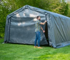 Shelter Logic Weidezelte & Unterstände - Garage in-a-Box, ca. B370/H260/T490 cm Grau