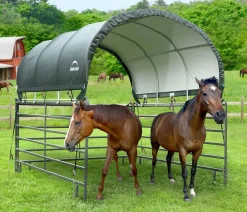 Shelter Logic Pferdestallüberdachung, ca. B370/H160/T370 cm Dunkelgrün Clearance