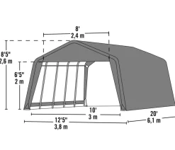 Shelter Logic Weidezelte & Unterstände - Weidezelt, ca. B380/H260/T610 cm Dunkelgrün