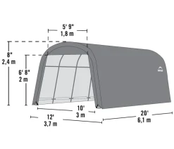 Shelter Logic Weidezelte & Unterstände > Zeltgarage Gerätehaus, ca. B370/H240/T610 cm