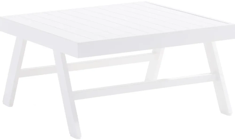 Sieger Auckland Loungetisch/-hocker, ca. B72/H47/T72 cm Weiß Discount