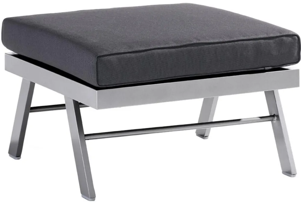 Sieger Gartenstühle Aluminium|Gartenhocker - Auckland Loungetisch/-hocker, ca. B72/H47/T72 cm Dunkelgrau