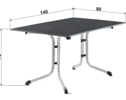 Sieger Garten-Esstische|Klapptische > Klapptisch Boulevard mit vivodur®-Platte, ca. B140/H73/T90 cm
