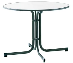 Sieger Beistelltische|Balkontische - Klapptisch Boulevard mit mecalit®-PRO-Platte, ca. Ø100/H72 cm Dunkelgrün