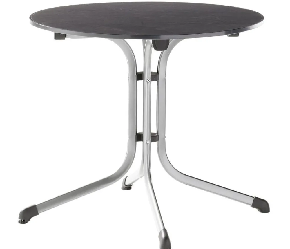 Sieger Beistelltische|Balkontische - Klapptisch Boulevard mit vivodur®-Platte, ca. Ø85/H73 cm Grau