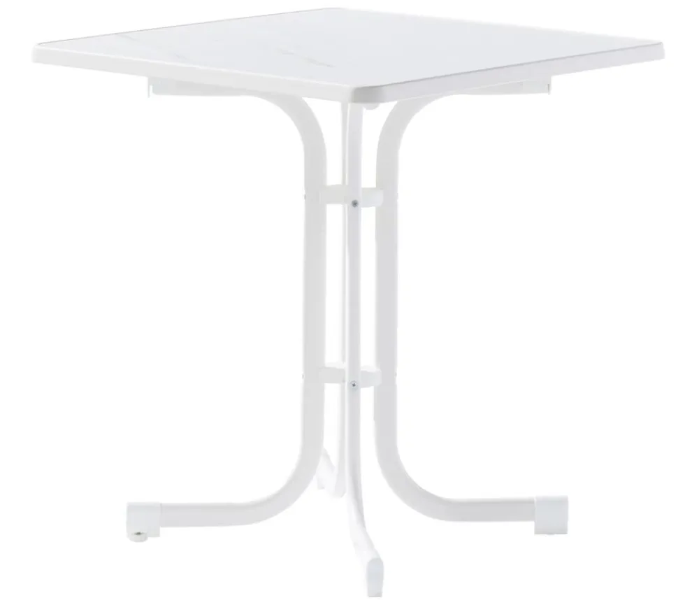 Sieger Gartentische Kunststoff|Klapptische - Klapptisch Boulevard mit mecalit®-PRO-Platte, ca. B70/H72/T70 cm Weiß