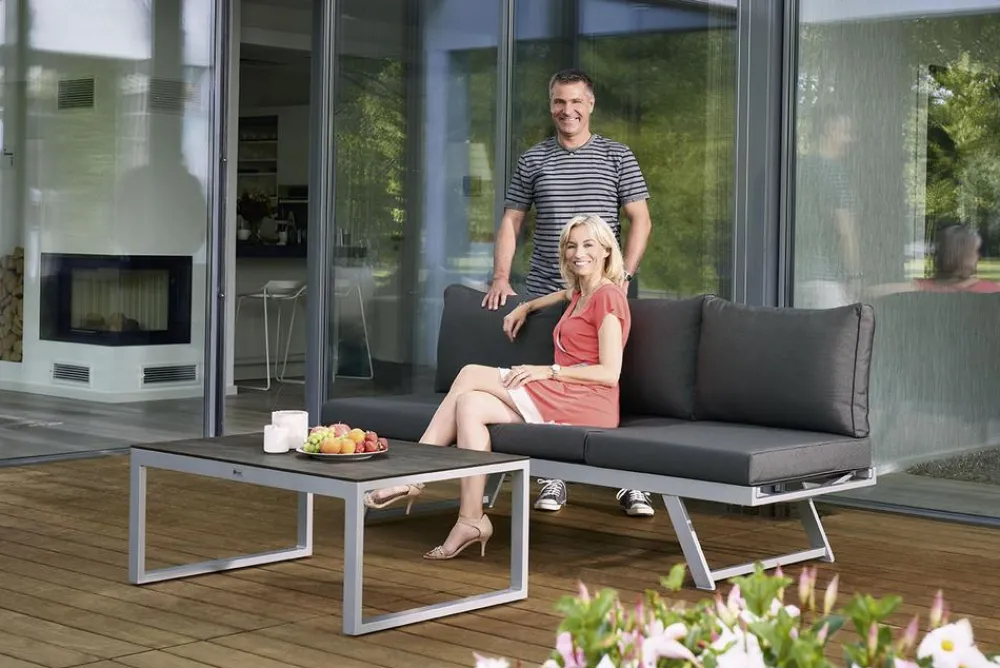 Sieger Lounge-Liege Auckland Dunkelgrau Hot