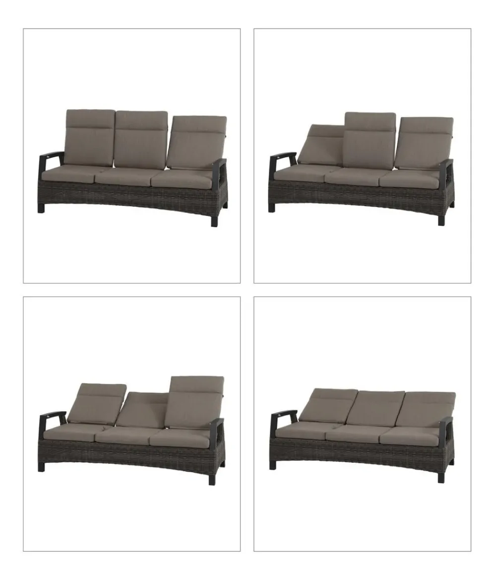 Siena Garden Bank Corido, 103 x 206 x 87 cm Dunkelgrau