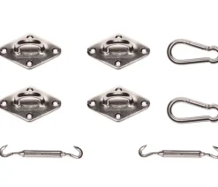 Siena Garden Befestigungs-Set Solino Quadrat, 8-teilig Silber Online