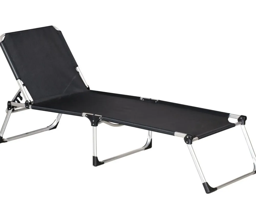 Siena Garden Dreibeinliege XXL, ca. B69,5/H86/T209 cm Schwarz Outlet