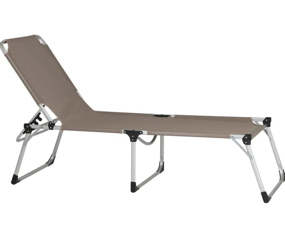Siena Garden Klappliegen|Relaxliegen - Dreibeinliege XXL, ca. B69,5/H86/T209 cm Taupe