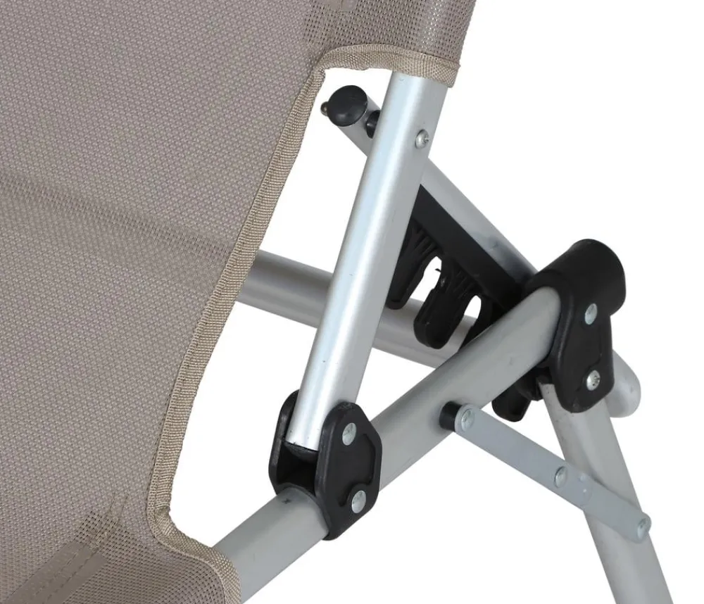 Siena Garden Klappliegen|Relaxliegen - Dreibeinliege XXL, ca. B69,5/H86/T209 cm Taupe