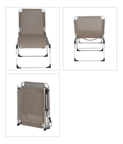 Siena Garden Klappliegen|Relaxliegen - Dreibeinliege XXL, ca. B69,5/H86/T209 cm Taupe