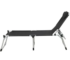Siena Garden Klappliegen|Relaxliegen - Gartenliege Sole, ca. B69,5/H45/T212,5 cm Schwarz