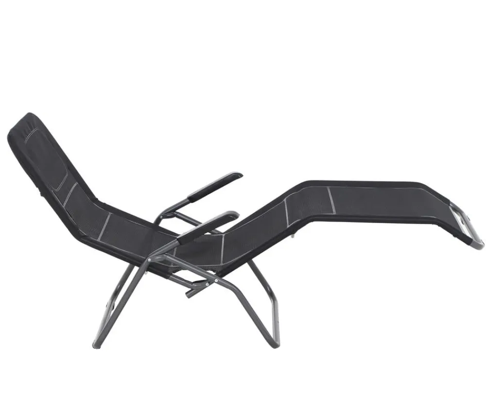 Siena Garden Klappliegen|Relaxliegen - Kippliege Anco, ca. B56/H103,5/T175 cm Schwarz