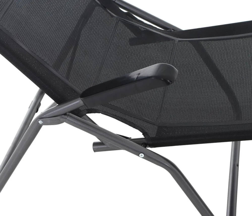 Siena Garden Klappliegen|Relaxliegen - Kippliege Anco, ca. B56/H103,5/T175 cm Schwarz