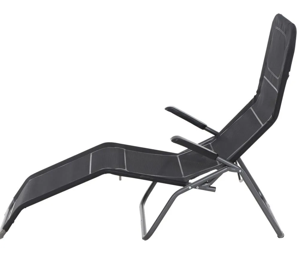 Siena Garden Klappliegen|Relaxliegen - Kippliege Anco, ca. B56/H103,5/T175 cm Schwarz