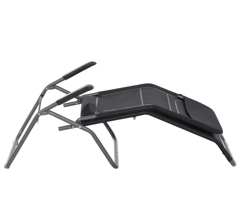 Siena Garden Klappliegen|Relaxliegen - Kippliege Anco, ca. B56/H103,5/T175 cm Schwarz