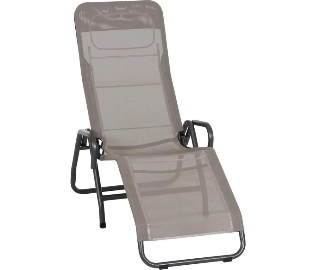 Siena Garden Klappliegen|Relaxliegen - Kippliege Bito, ca. B54/H118/T183 cm Taupe