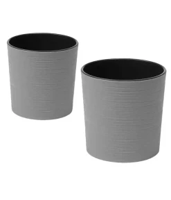 Siena Garden Blumentöpfe & Übertöpfe > Kunststoff-Topf-Set ECO Lens, rund, ca. Ø25/H25 & Ø30/H30,5 cm, 2-teilig