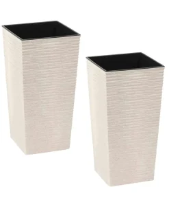 Siena Garden Blumentöpfe & Übertöpfe > Kunststoff-Topf ECO Nizza, konisch, , ca. B25/H46,5/T25 cm, 2er-Set