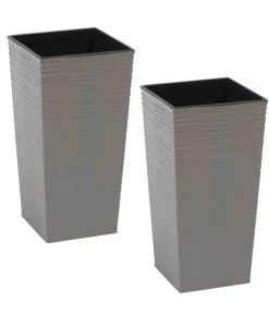 Siena Garden Blumentöpfe & Übertöpfe > Kunststoff-Topf ECO Nizza, konisch, , ca. B25/H46,5/T25 cm, 2er-Set
