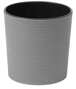 Siena Garden Blumentöpfe & Übertöpfe - Kunststoff-Topf ECO Lens, rund, , ca. Ø25/H25 cm, 2er-Set Grau