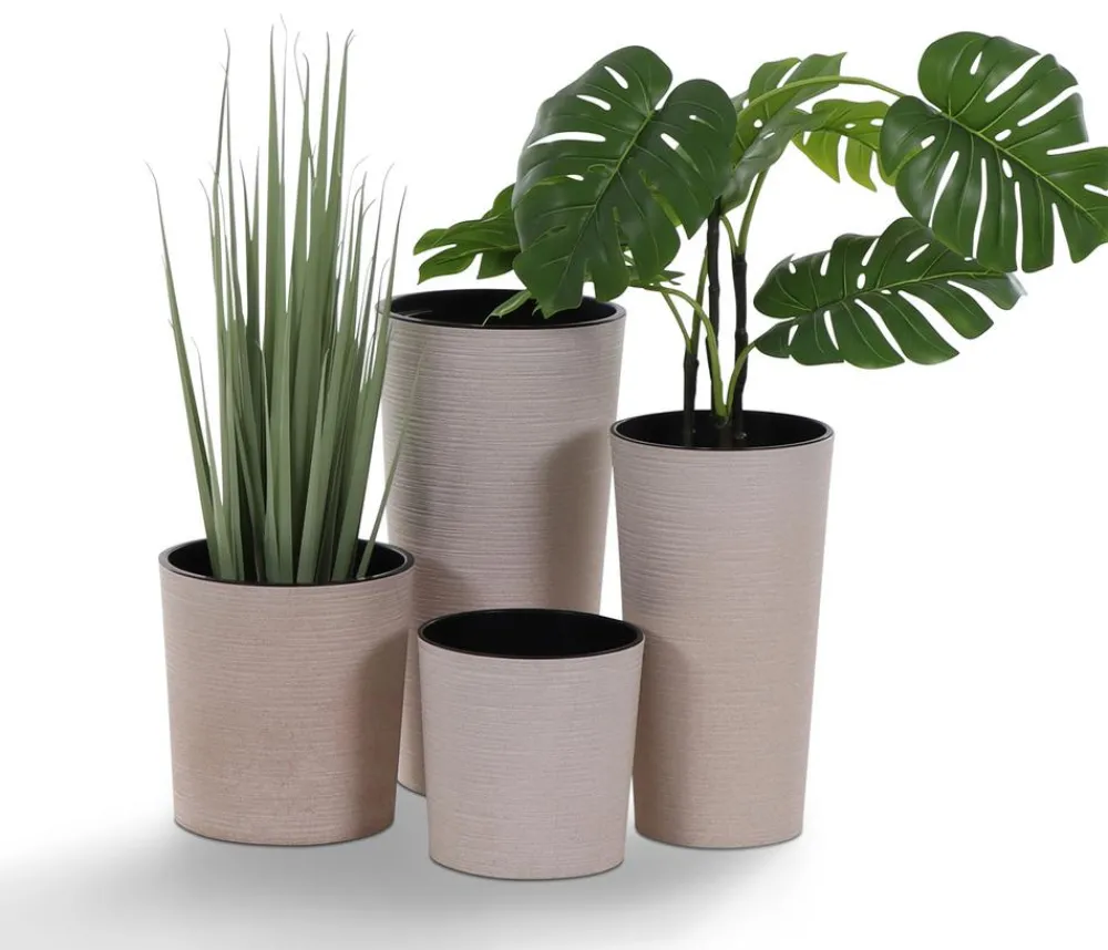 Siena Garden Kunststoff-Topf ECO Locon, konisch, ca. Ø30/H57 cm Weiß Hot