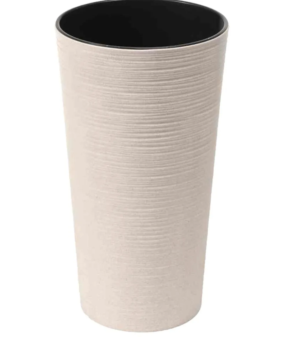Siena Garden Kunststoff-Topf-Set ECO Locon, konisch, ca. Ø25/H46,5 & Ø30/H57 cm, 2-teilig Weiß