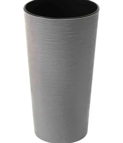 Siena Garden Vasen|Blumentöpfe & Übertöpfe - Kunststoff-Topf-Set ECO Locon, konisch, ca. Ø25/H46,5 & Ø30/H57 cm, 2-teilig Grau