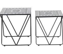 Siena Garden Beistelltische - Mosaikbeistelltisch-Set Como, 2-teilig Schwarz