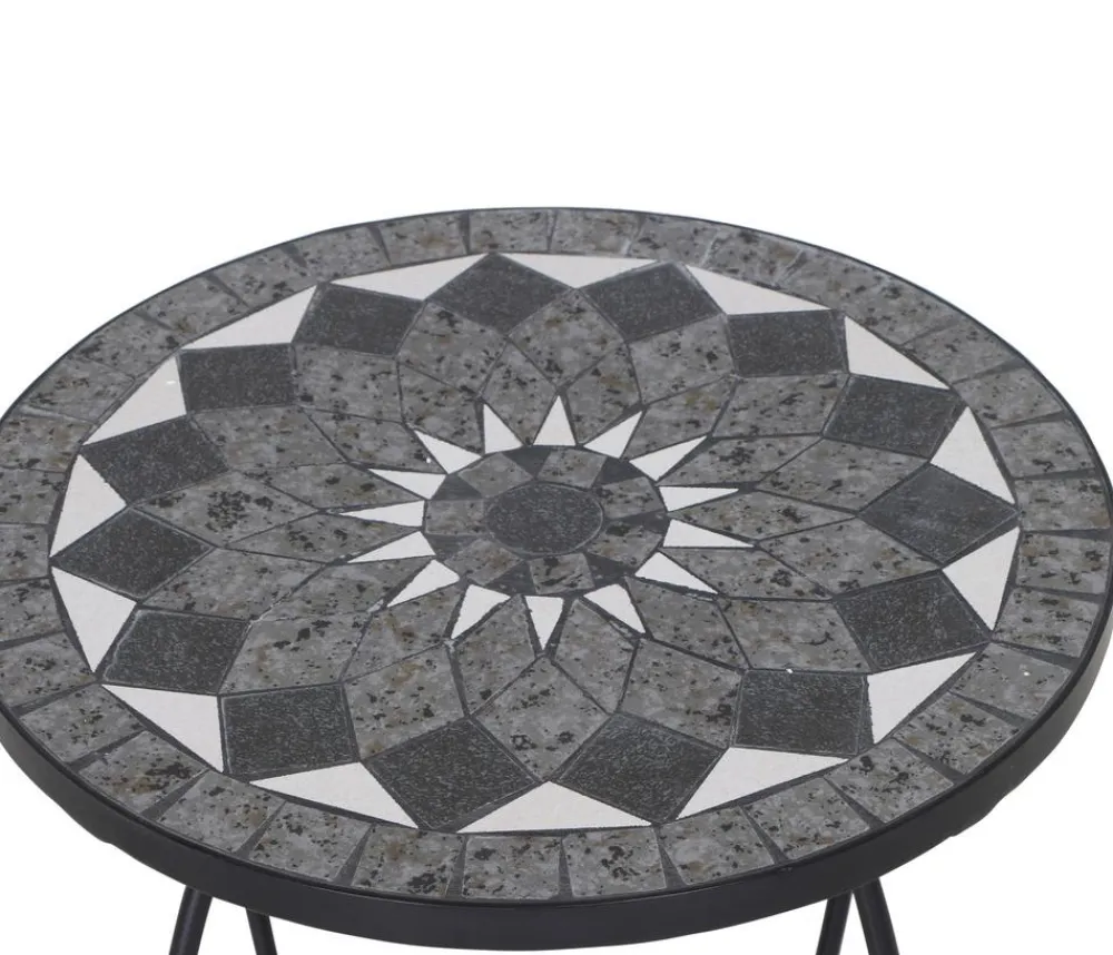 Siena Garden Balkontische|Balkontische - Mosaikblumenständer Como, ca. Ø40/H60 cm Schwarz