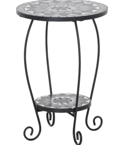 Siena Garden Balkontische|Balkontische - Mosaikblumenständer Como, ca. Ø40/H60 cm Schwarz