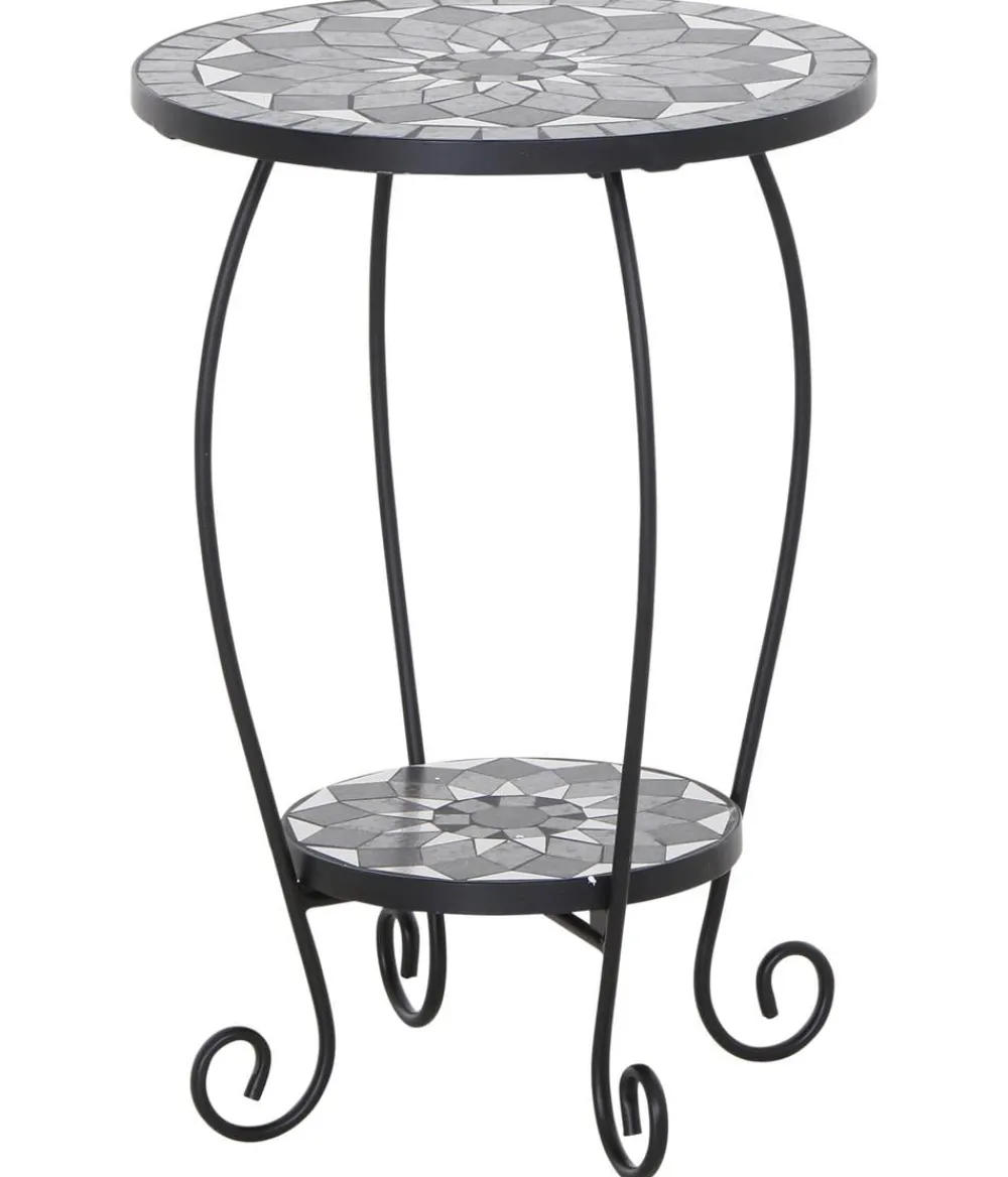 Siena Garden Balkontische|Balkontische - Mosaikblumenständer Como, ca. Ø40/H60 cm Schwarz